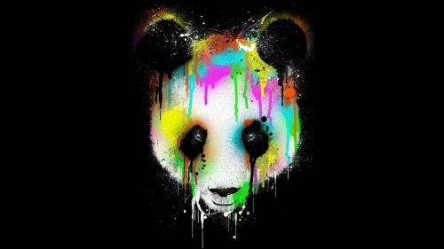Free colorful panda face for Widescreen