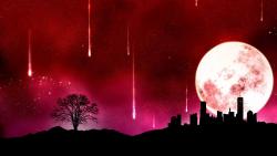 Абстрактные обои космоса, красное небо