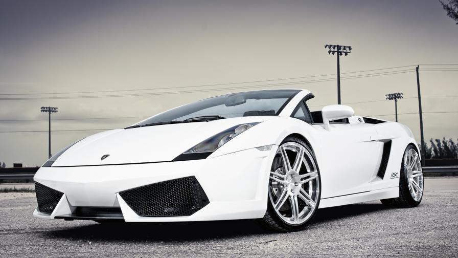 Белая Ламборгини Галлардо обои