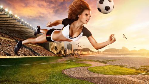 Девушка с футбольным мячом заставки на рабочий стол hd