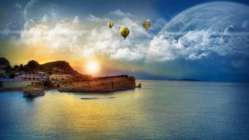 Закат на спокойном море