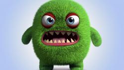 Зеленый зубастик, Корпорация монстров, мультик, мультяшка, 3d графика, обои HD, смешные, юмор, прикольный