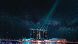 Картинки Marina Bay Sands ночью