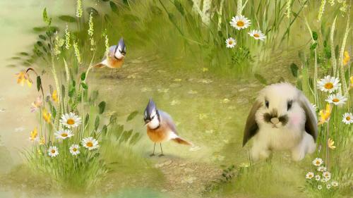 Кролики картинки нарисованные