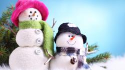 Крутые снеговики в зимней одежде