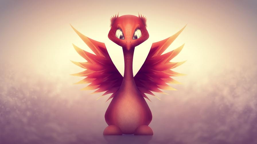 Маленькая птичка, огненная птица, крылья, глаза, милашка обои