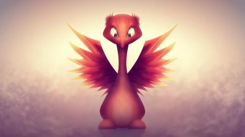 Маленькая птичка, огненная птица, крылья, глаза, милашка обои