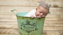 Младенец, корона, таз, сон, малыш, ребёнок, прЫнц