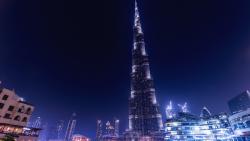 Ночьной Бурдж-Халифа Дубай обои HD