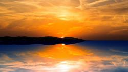 Оранжевый закат фоны природы