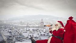 Санта Клаус в городе скачать картинки