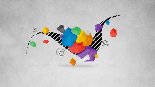 Фигуры из цветной бумаги, оригами обои hd бесплатно скачать