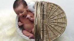 Фоны малыша в лукошке