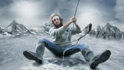 Фото, юмор, рыбалка, рыбка, зима, прикол, рыбка из прорубя, смешные обои