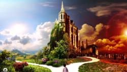 Фэнтези город обои 3D скачать бесплатно