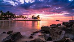 пляжный курорт закат