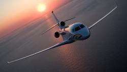 самолет на закате