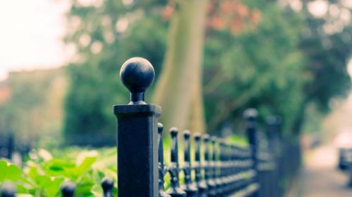 1920x1200, макро, железный забор, парк