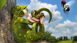 3d смешной хамелеон картинки на рабочий стол