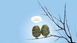 happy, Easter, праздник, яйца, Пасха, небо, ветка фото