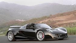 Hennessey Venom, GT Spyder, черный автомобиль, спорткар, обои HD, картинки