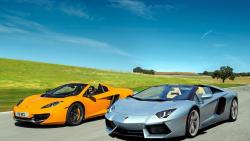 Lamborghini, McLaren Aventador LP700-4, MP4-12C, спортивный автомобиль, обои HD, картинки