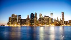 Manhattan Skyline красивый огненный город картинки скачать