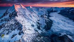 National Geographic, Майкл Мелфорд, снег, закат, облака, Фото, обои